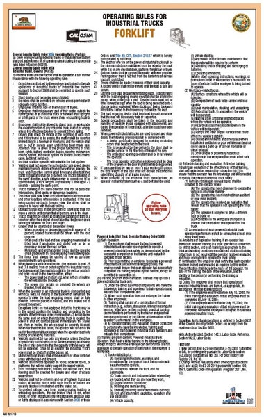 California Forklift OSHA Safety Poster For Workplace california-forklift-osha-safety-poster-for-workplace